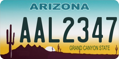 AZ license plate AAL2347