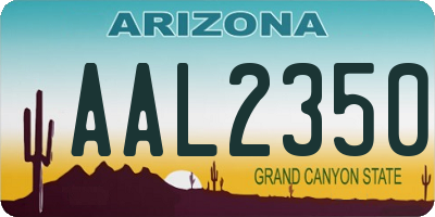 AZ license plate AAL2350