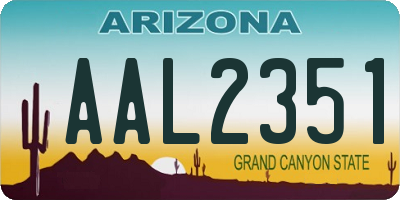 AZ license plate AAL2351