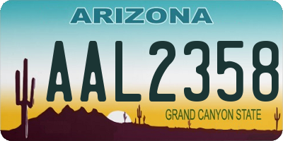 AZ license plate AAL2358