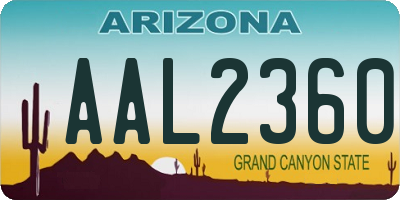 AZ license plate AAL2360