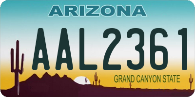 AZ license plate AAL2361