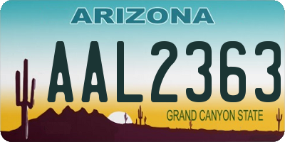 AZ license plate AAL2363