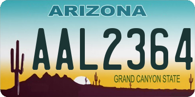 AZ license plate AAL2364