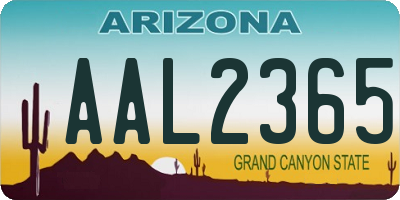 AZ license plate AAL2365