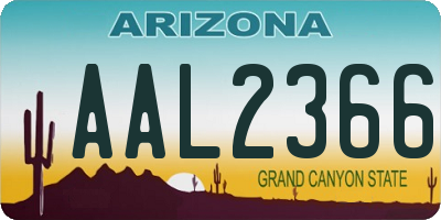 AZ license plate AAL2366