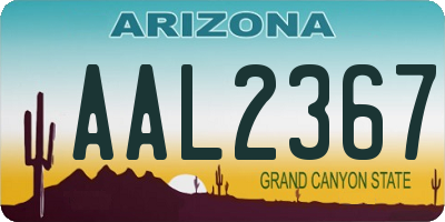 AZ license plate AAL2367