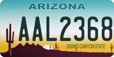 AZ license plate AAL2368