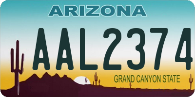 AZ license plate AAL2374