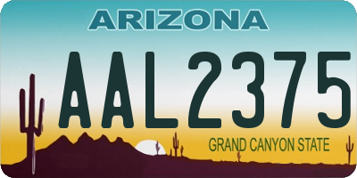 AZ license plate AAL2375