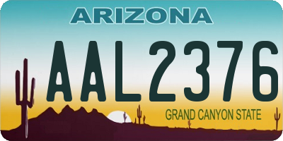 AZ license plate AAL2376