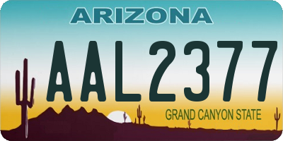 AZ license plate AAL2377