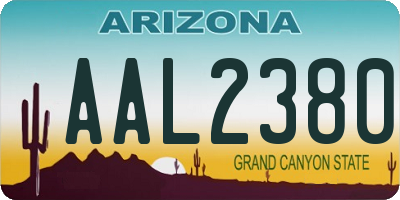 AZ license plate AAL2380