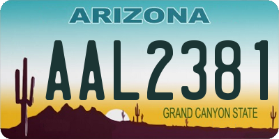 AZ license plate AAL2381