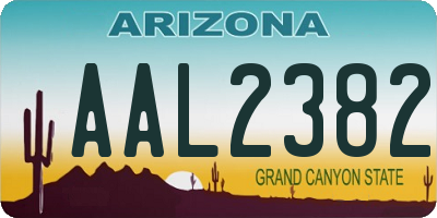 AZ license plate AAL2382