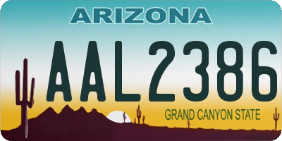 AZ license plate AAL2386