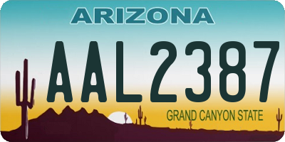 AZ license plate AAL2387