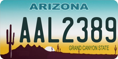 AZ license plate AAL2389