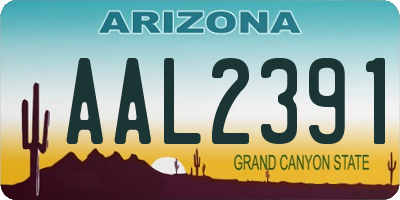 AZ license plate AAL2391