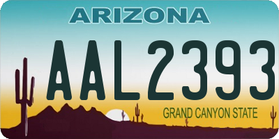 AZ license plate AAL2393