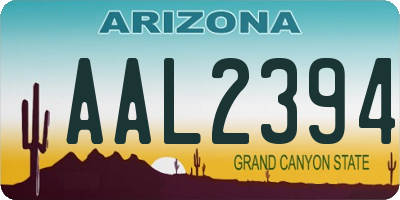 AZ license plate AAL2394