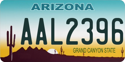 AZ license plate AAL2396