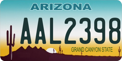 AZ license plate AAL2398