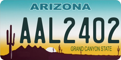 AZ license plate AAL2402