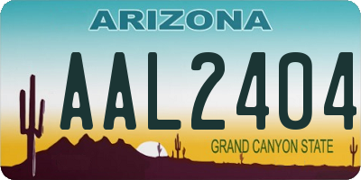 AZ license plate AAL2404