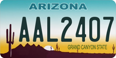 AZ license plate AAL2407