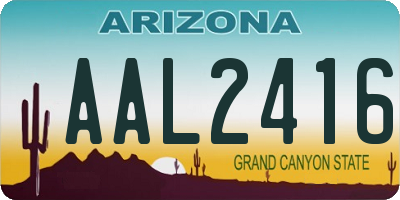 AZ license plate AAL2416