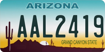 AZ license plate AAL2419