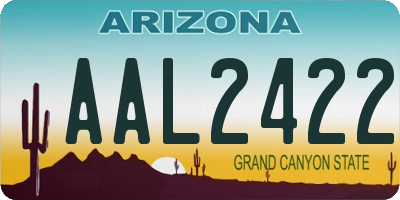 AZ license plate AAL2422