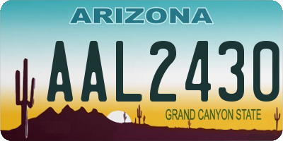 AZ license plate AAL2430