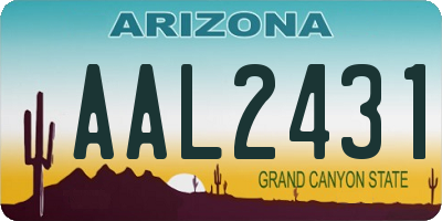 AZ license plate AAL2431