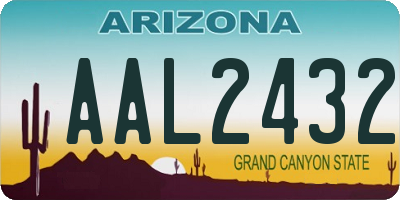 AZ license plate AAL2432