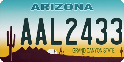 AZ license plate AAL2433