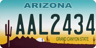 AZ license plate AAL2434