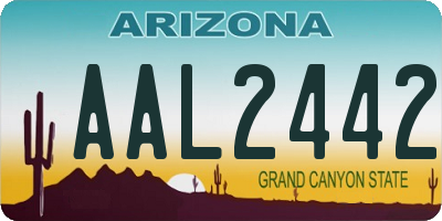 AZ license plate AAL2442