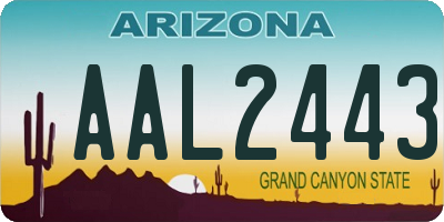 AZ license plate AAL2443