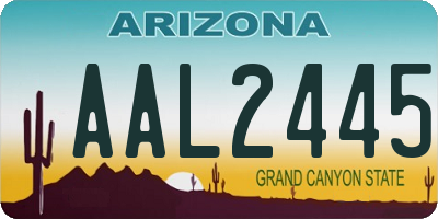 AZ license plate AAL2445