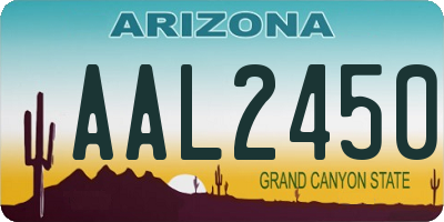 AZ license plate AAL2450