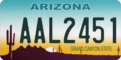 AZ license plate AAL2451