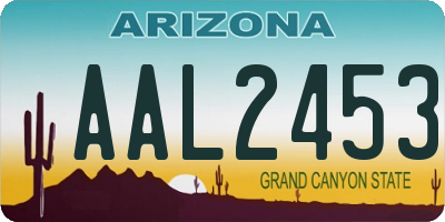 AZ license plate AAL2453