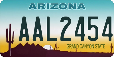 AZ license plate AAL2454