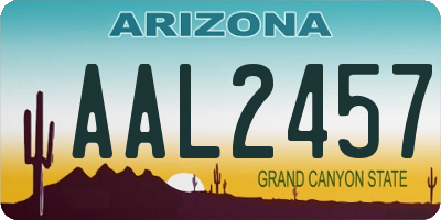 AZ license plate AAL2457