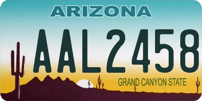 AZ license plate AAL2458