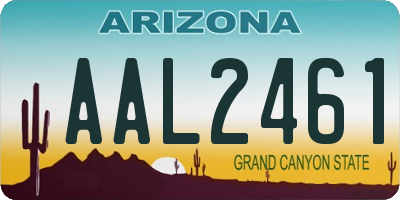 AZ license plate AAL2461