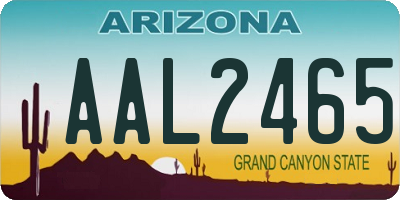 AZ license plate AAL2465