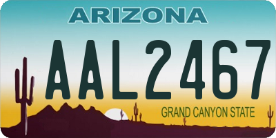 AZ license plate AAL2467